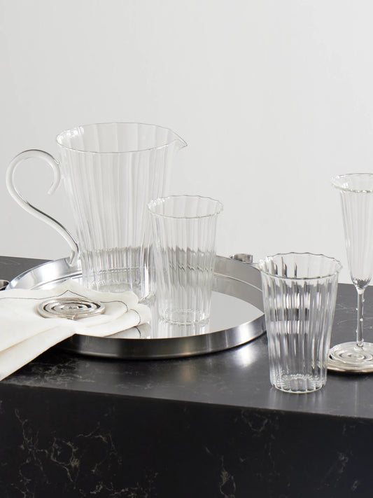 Image of Tableware. Product name - Le Verre Grand Set Of Eight Glass Tumblers in Clear colour by brand - Sophie Lou Jacobsen