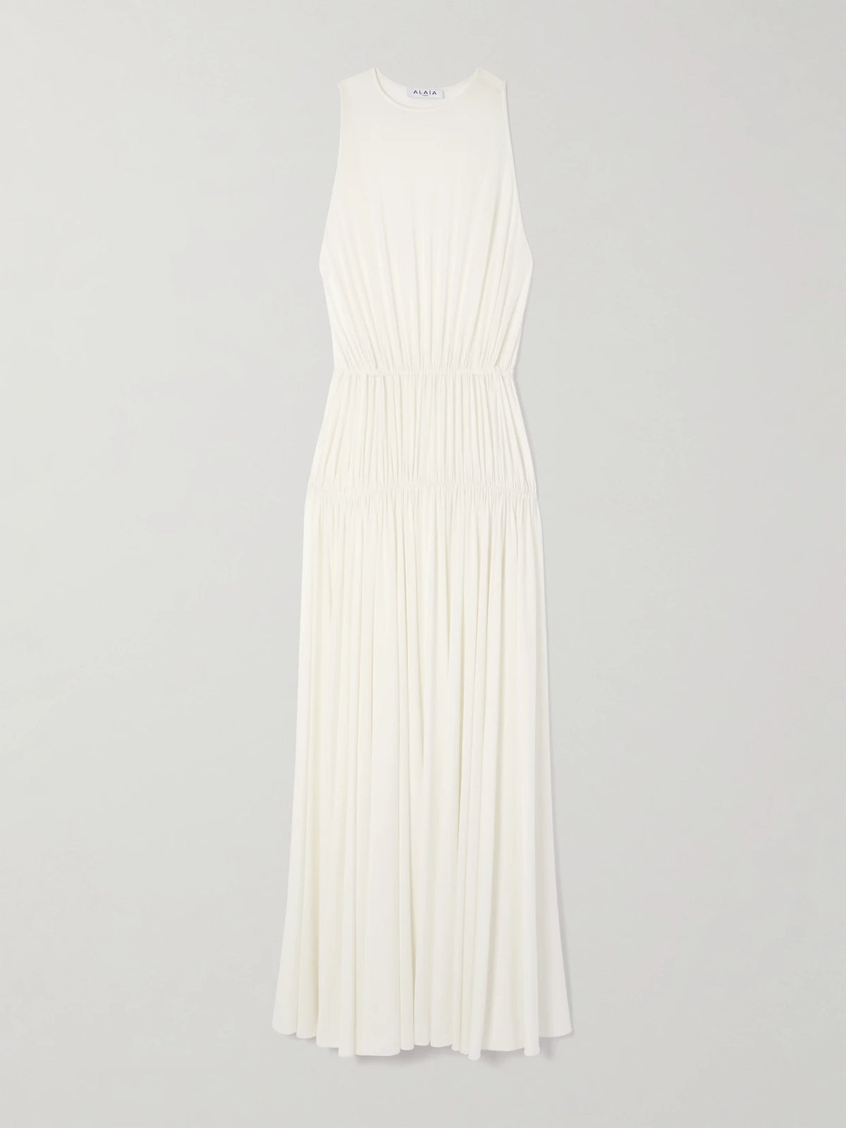 Alaïa Gathered Jersey Maxi Dress