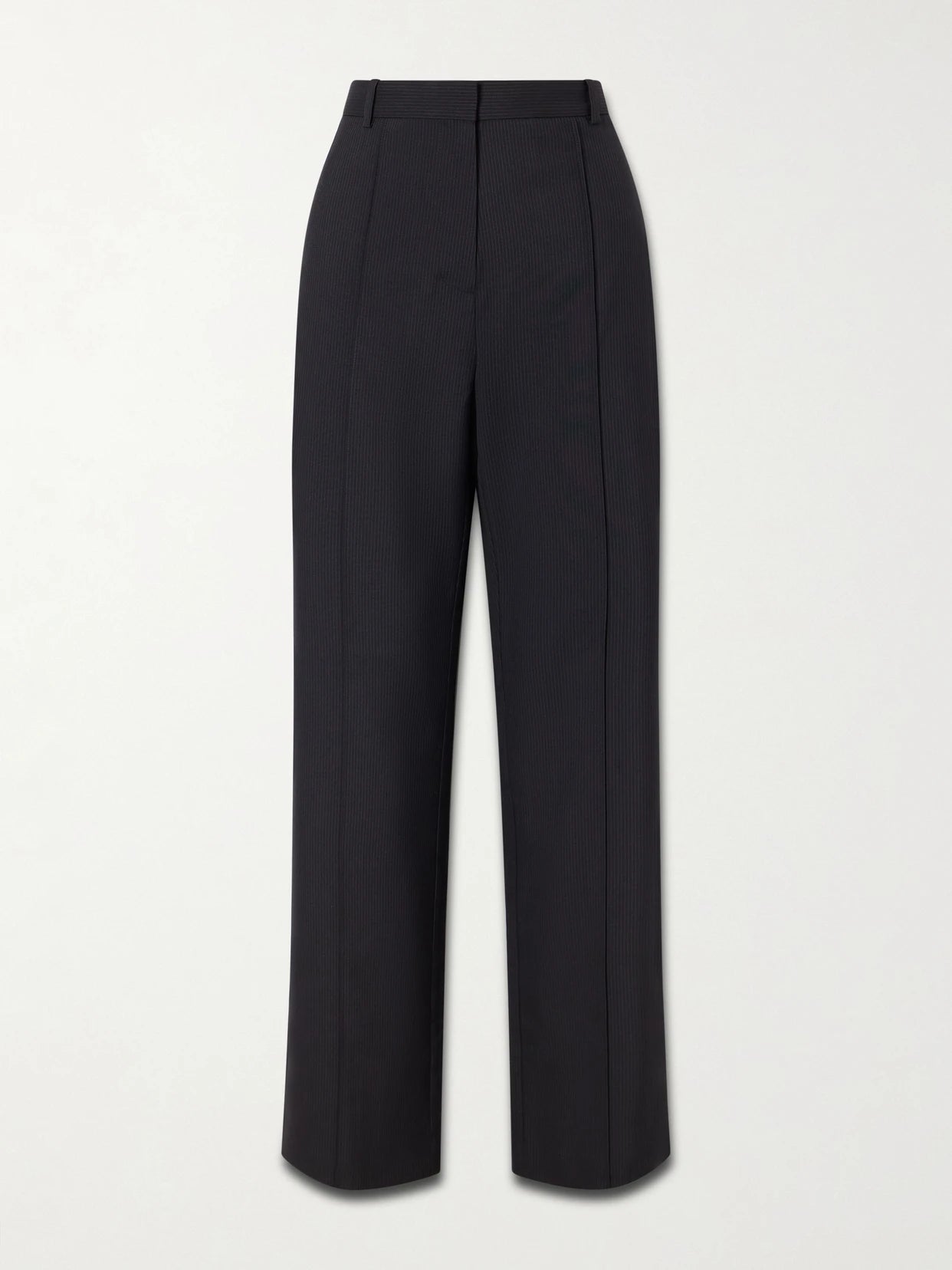 Pleated Pinstriped Woven Wide-leg Pants