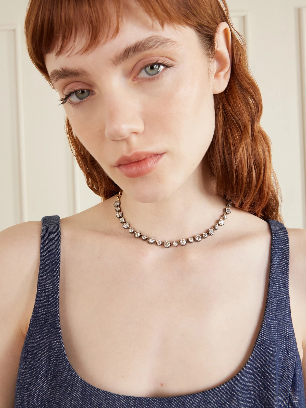 Image of Necklaces. Product name - Georgian Rhodium-plated 14-karat Gold Diamond Necklace in Multi colour by brand - Marlo Laz