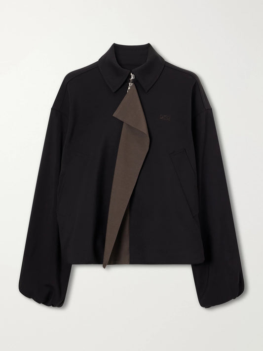 Image of Coats & Jackets. Product name - Twill-trimmed Shell Jacket in Black colour by brand - LOEWE