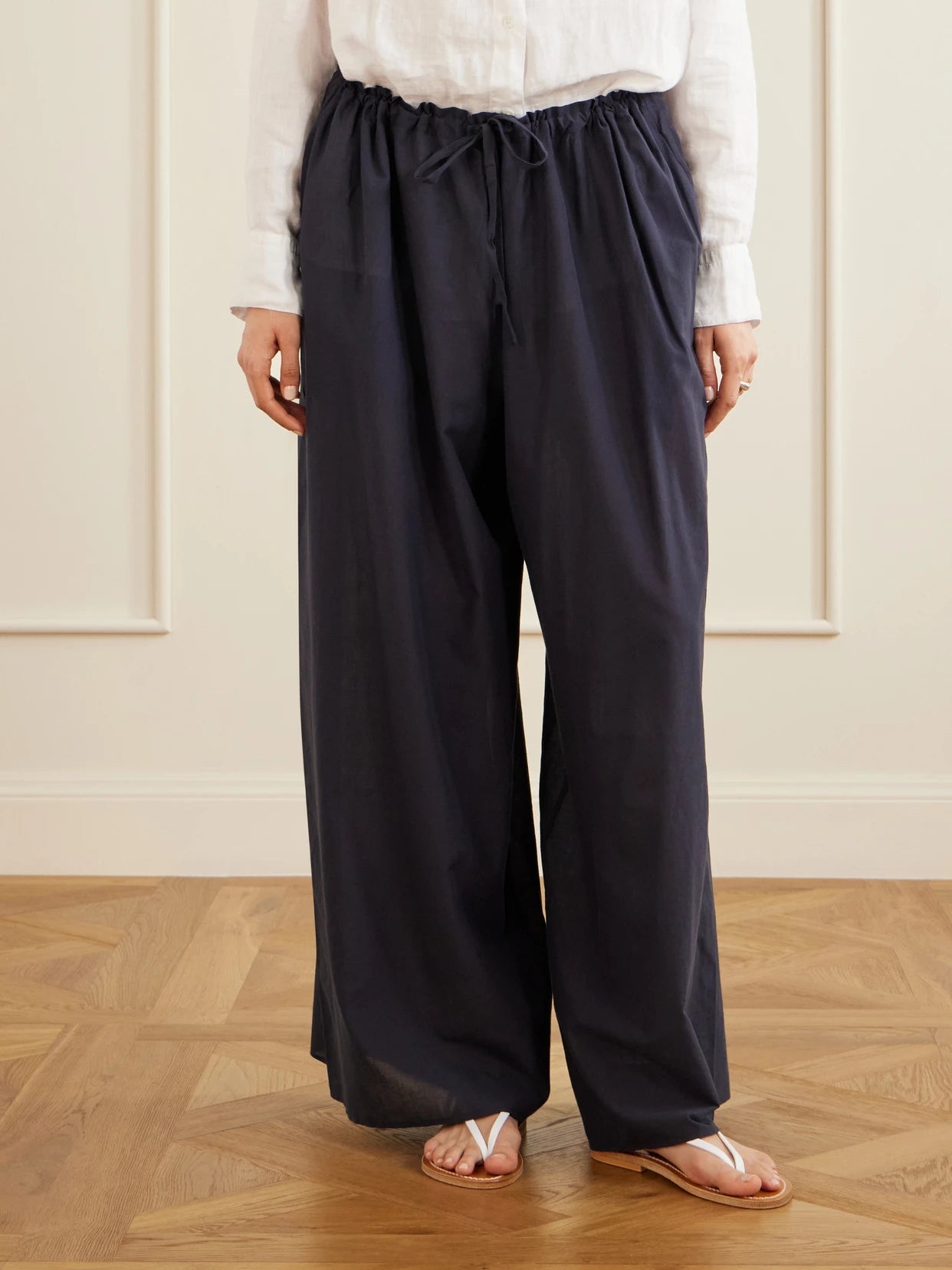 The Pantaloons Cotton-poplin Wide-leg Pants