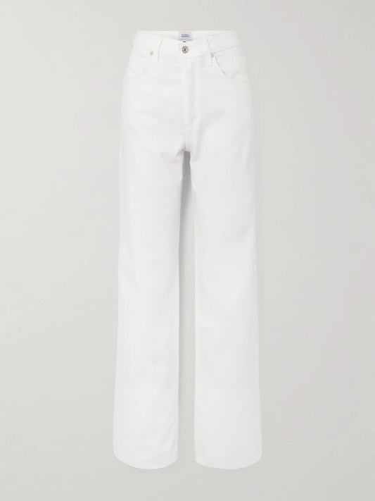 Image of Jeans. Product name - Annina High-rise Straight-leg Jeans in White colour by brand - Citizens of Humanity