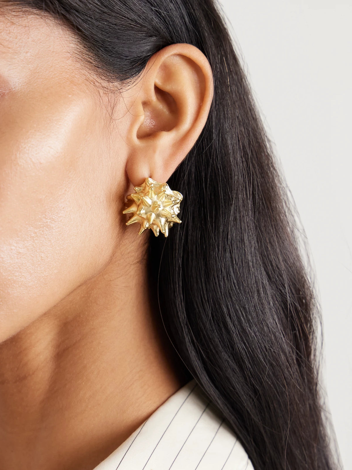 Image of Earrings. Product name - Sea Urchin Gold-plated Earrings in Multi colour by brand - YSSO