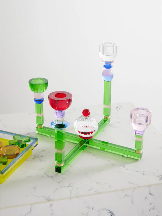 Image of Decor. Product name - Charming Chandelier Crystal Candle Holder in Multi colour by brand - Reflections Copenhagen