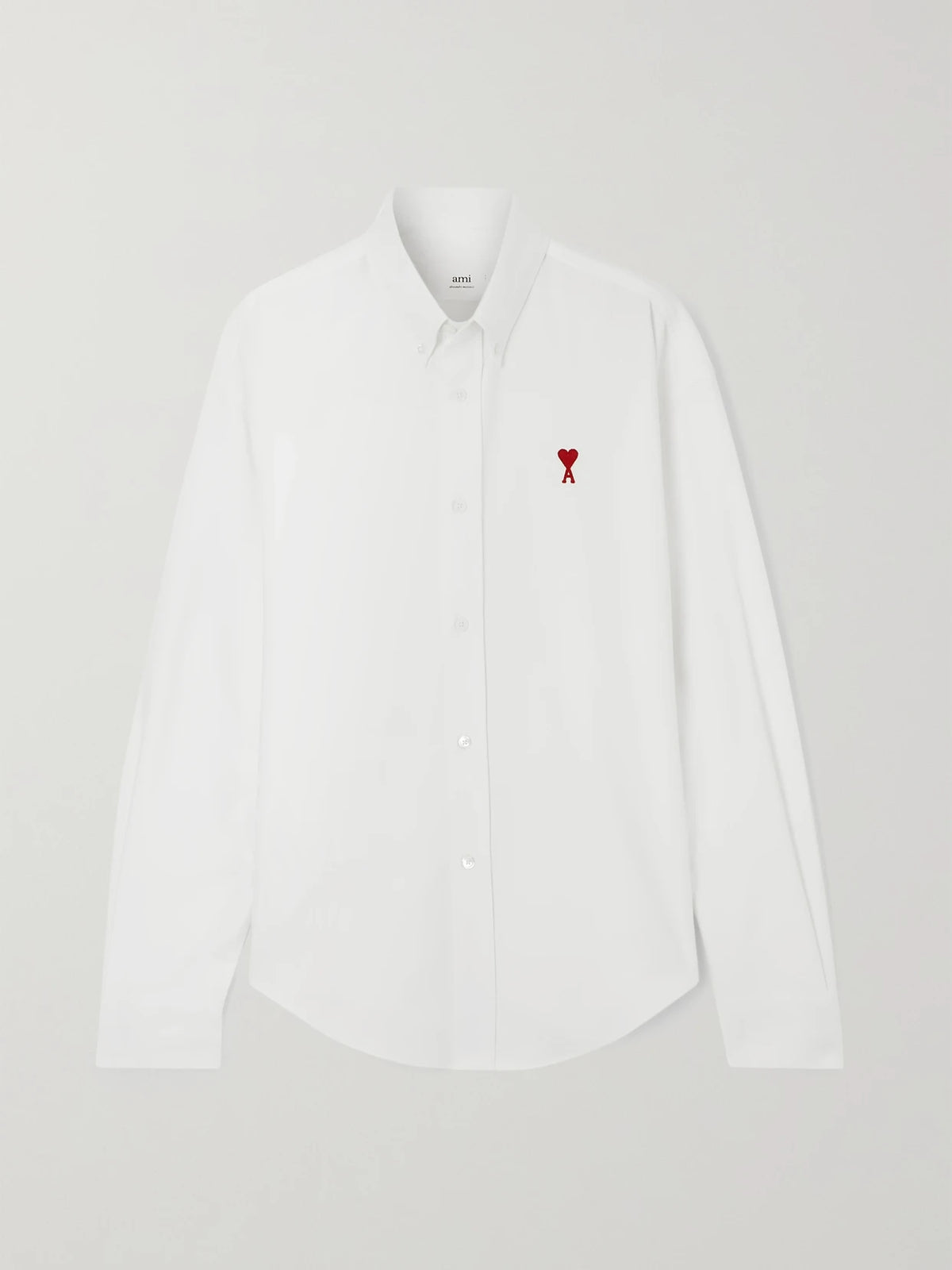 AMI PARIS Adc Embroidered Cotton Oxford Shirt
