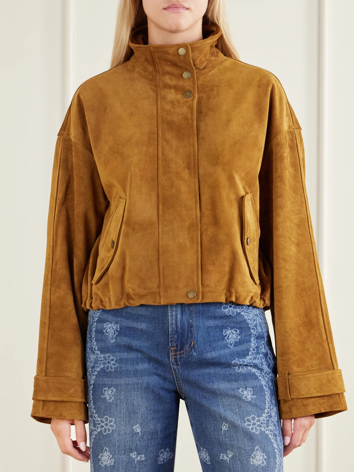 Veronica Beard Bateman Cropped Suede Jacket