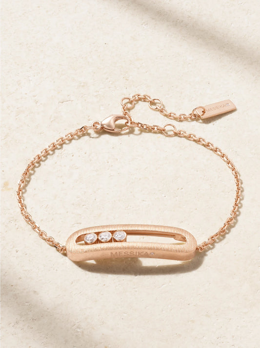 Move Classique Ciselé 18-karat Rose Gold Diamond Bracelet