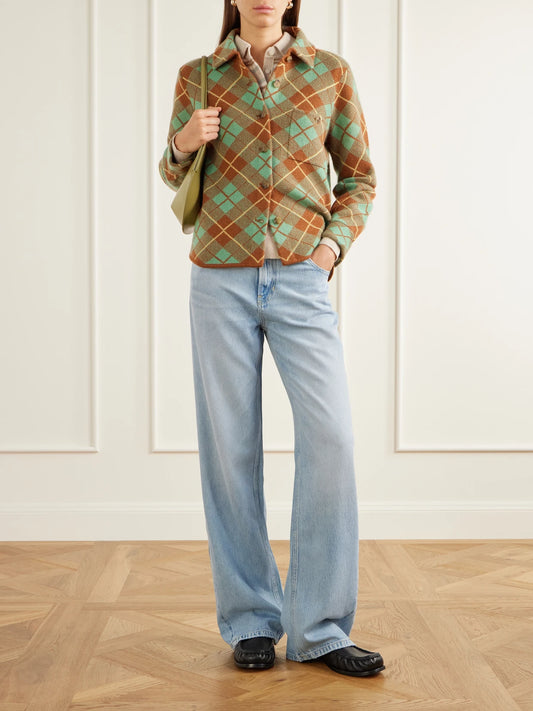 Image of Jeans. Product name - Traveler Mid-rise Wide-leg Jeans in Light denim, Dark denim colour by brand - Guest In Residence