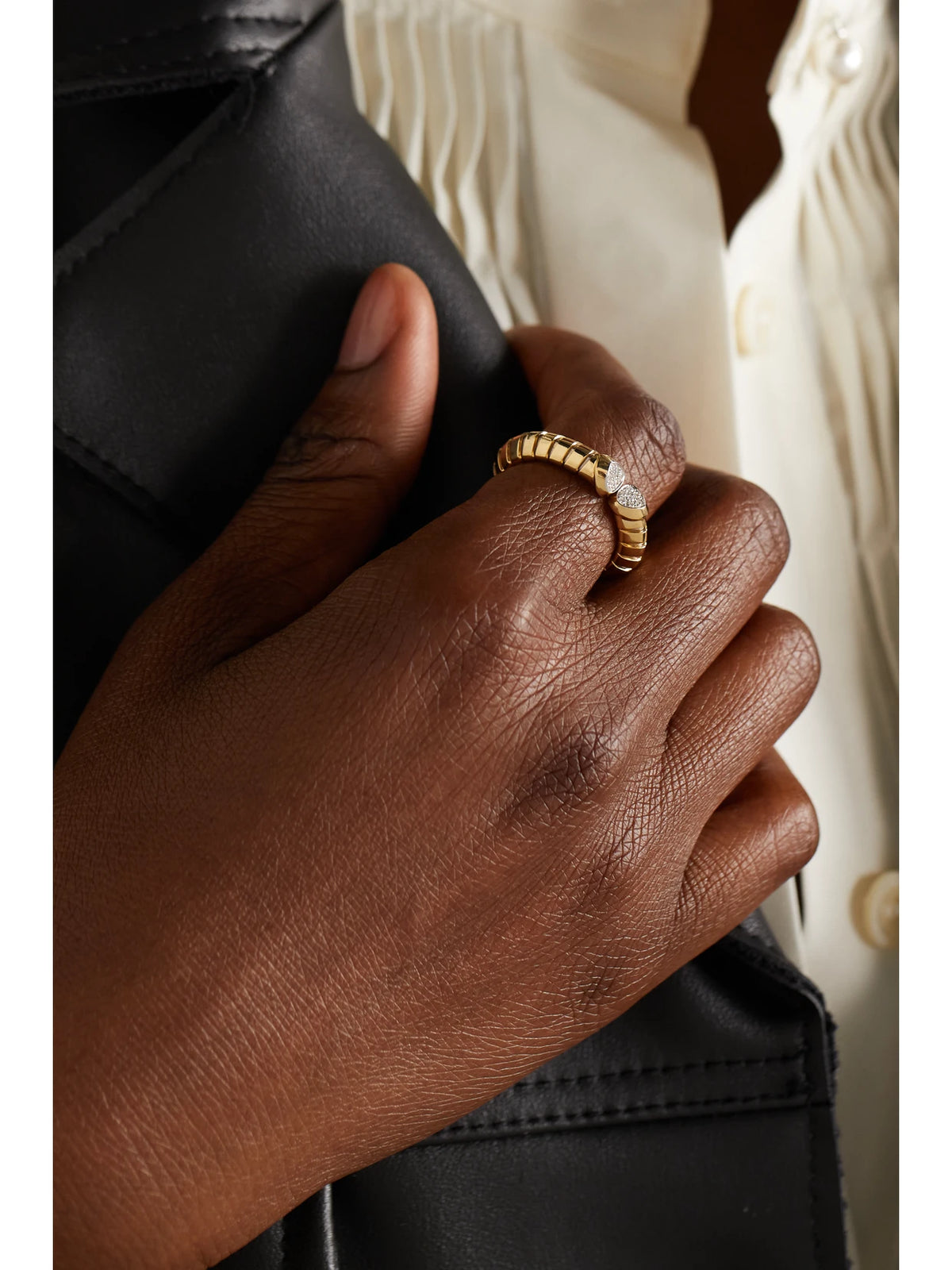 Image of Rings. Product name - Trisolina 18-karat Gold, Silver And Diamond Ring in Multi colour by brand - Marina B