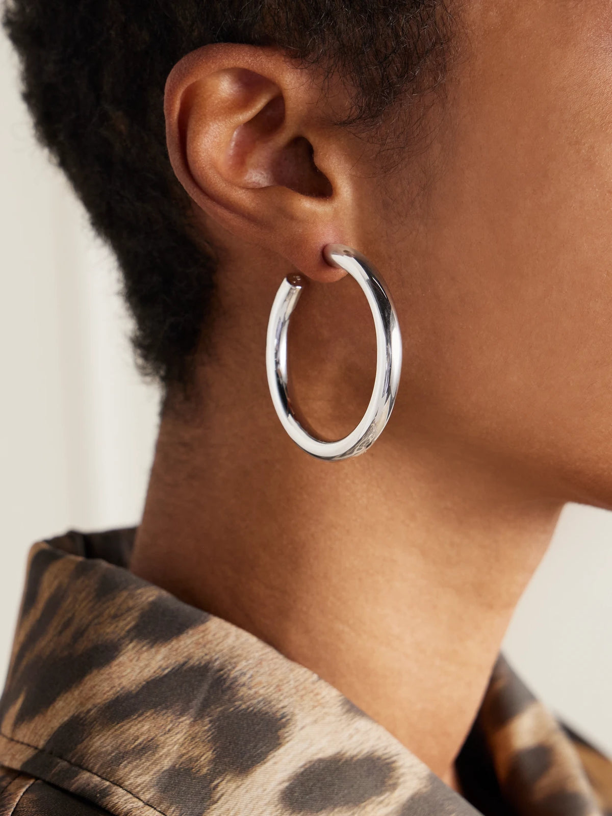 Image of Earrings. Product name - Natasha Baby Silver-tone Hoop Earrings in Multi colour by brand - Jennifer Fisher
