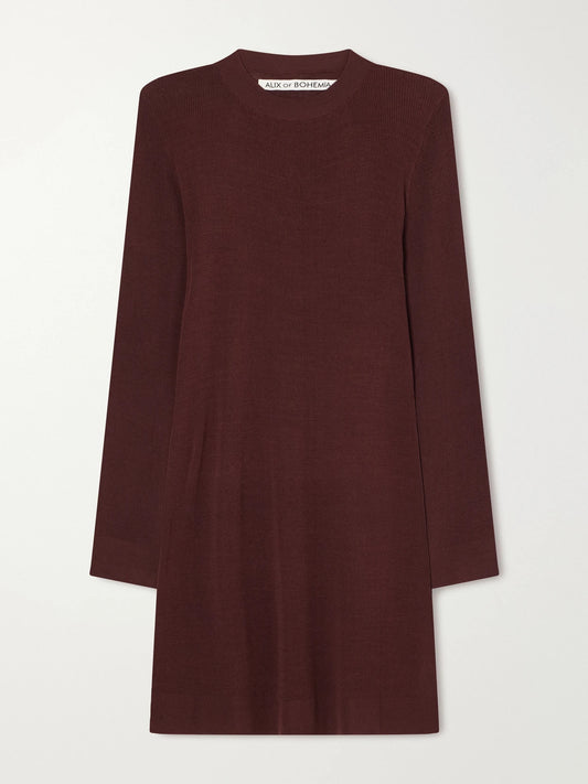 ALIX OF BOHEMIA Romy Rib-trimmed Knitted Mini Dress