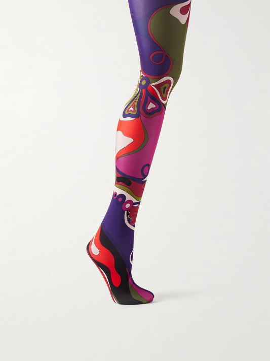 Image of Lingerie. Product name - Printed Tights in Multi colour by brand - PUCCI
