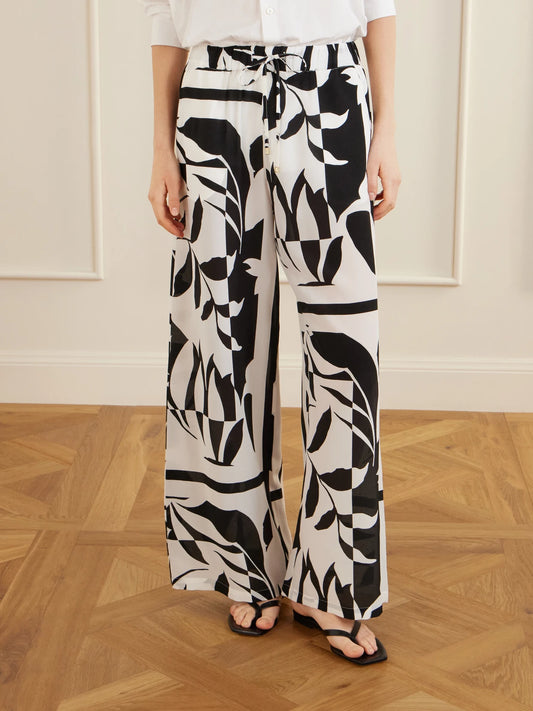 Beachwear Printed Silk Crepe De Chine Wide-leg Pants