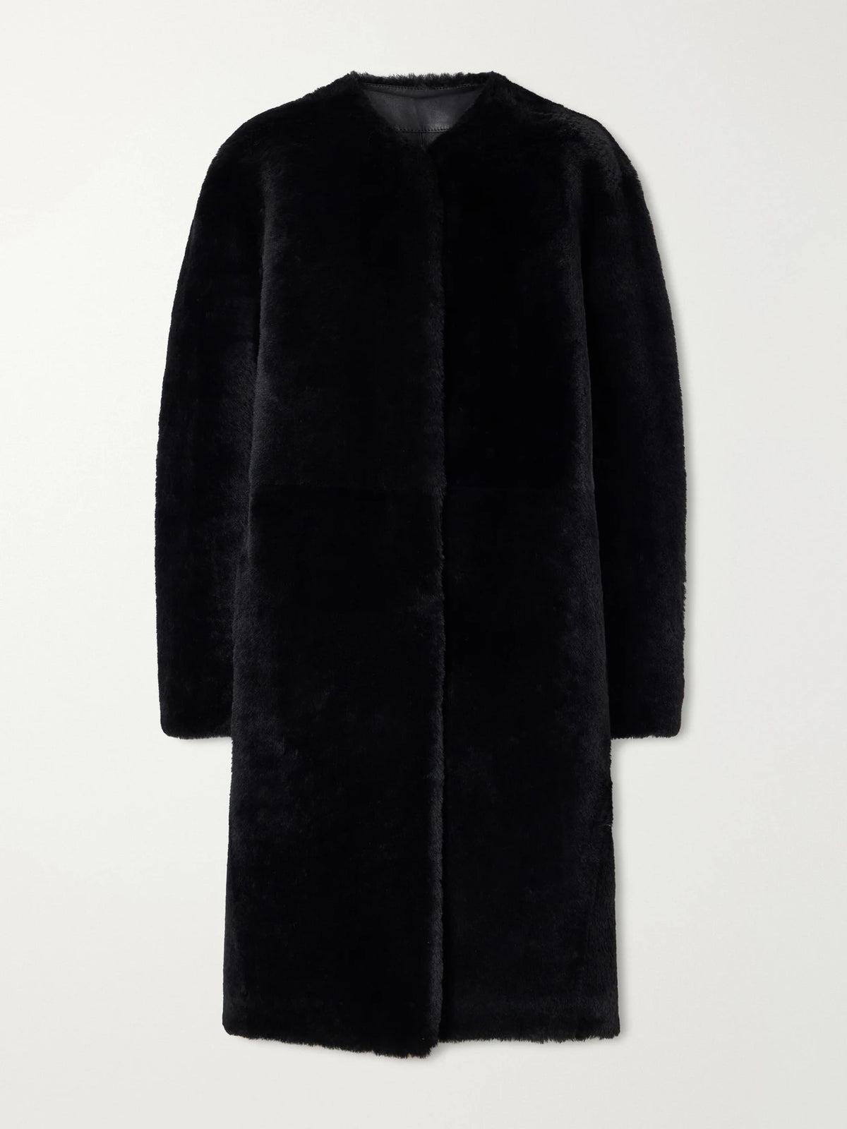 TOTEME Collarless Shearling Coat