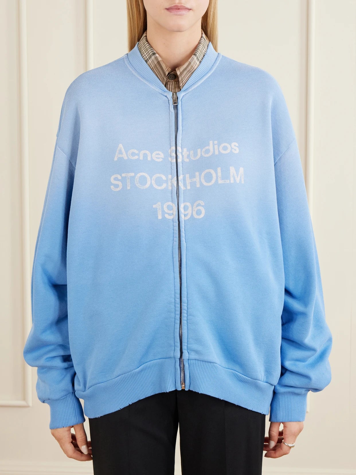 Fiah Garment-dyed Printed Cotton-blend Jersey Zip-up Sweatshirt