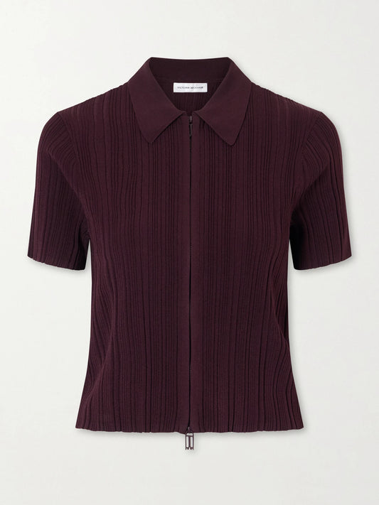 Ribbed Polo Top