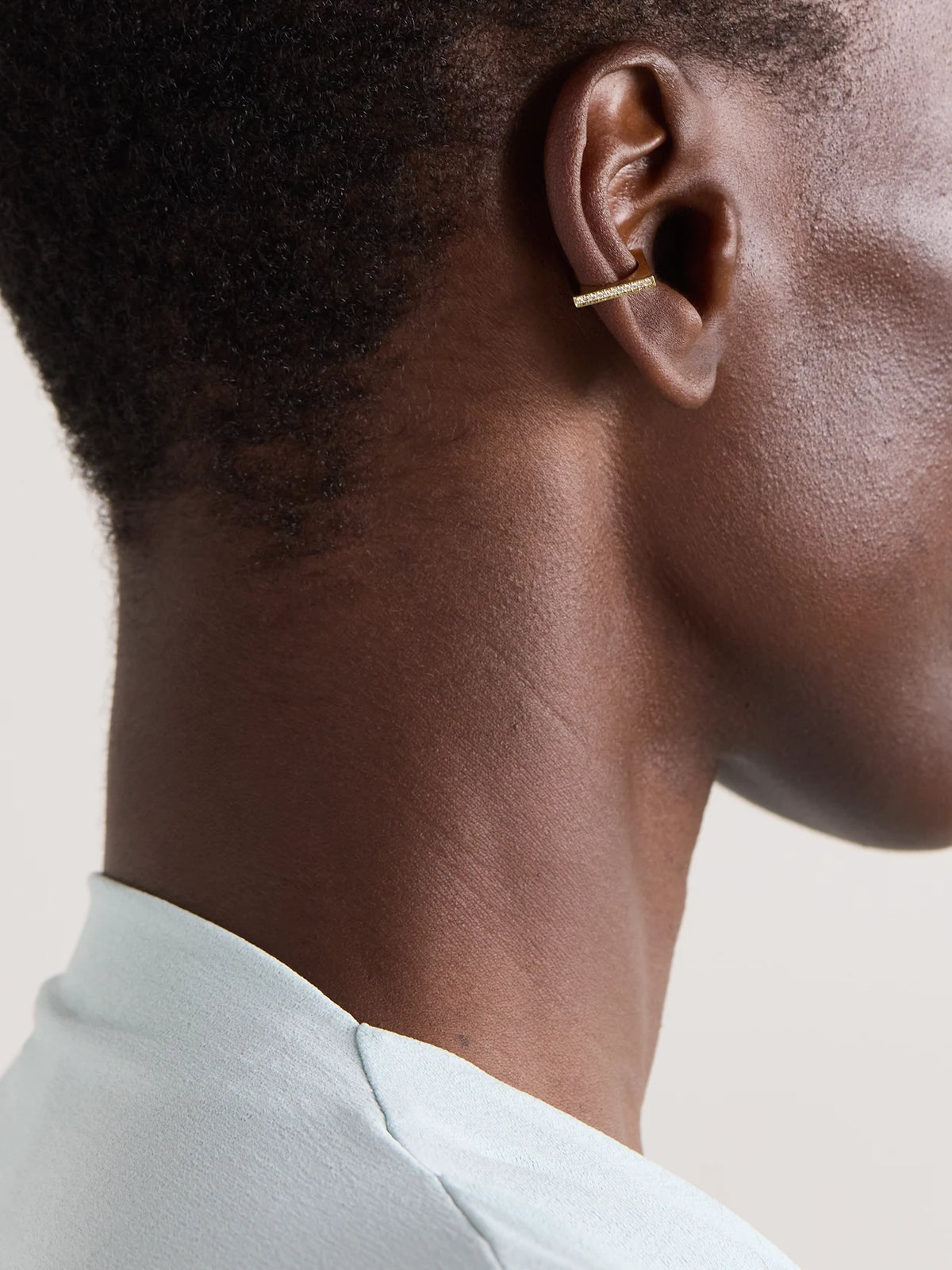 Image of Earrings. Product name - 14-karat Gold Diamond Ear Cuff in Multi colour by brand - Mizuki