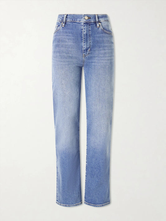Image of Jeans. Product name - High Rise Straight High-rise Straight-leg Jeans in Blue colour by brand - FRAME