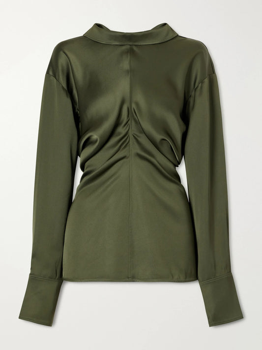 TOTEME Slouch Draped Satin Blouse