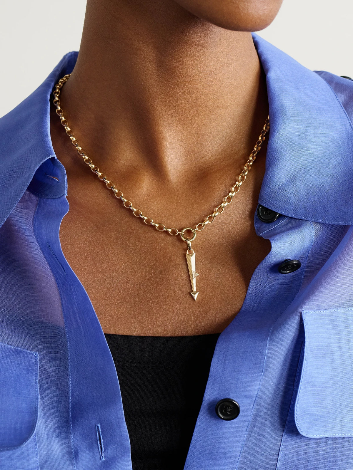 Image of Charms. Product name - Arrow 18-karat Gold Diamond Pendant in Multi colour by brand - FoundRae