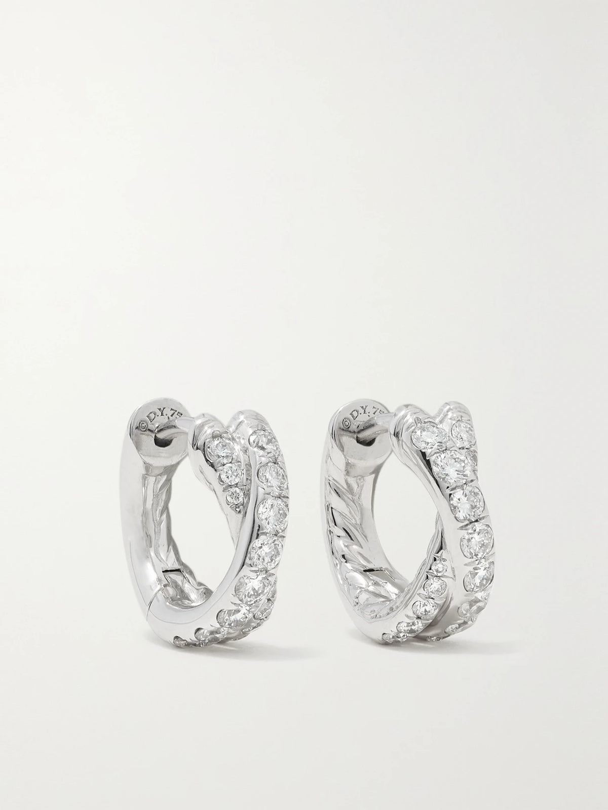 Crossover 18-karat White Gold Diamond Hoop Earrings