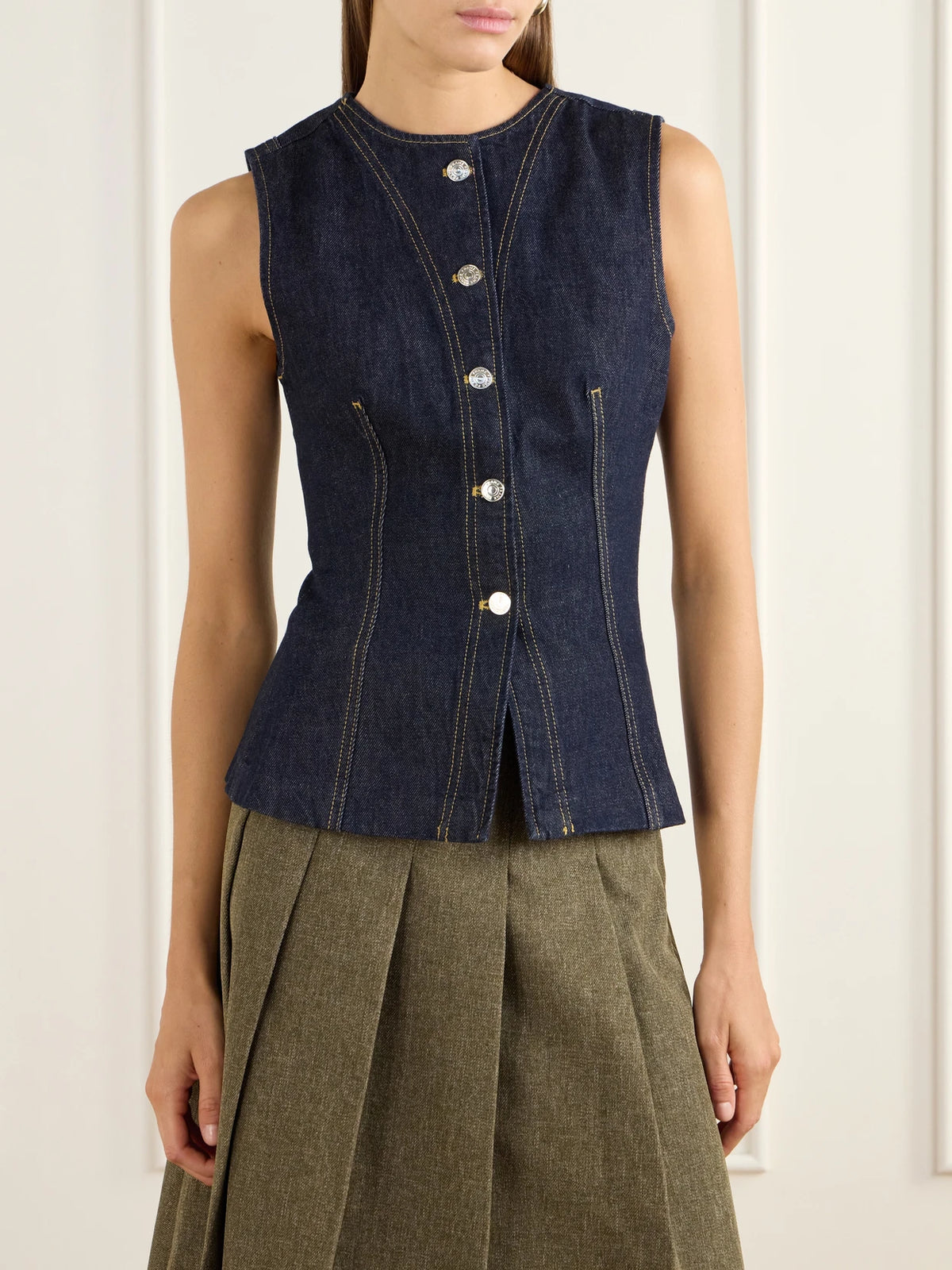 FRAME The Form Denim Vest