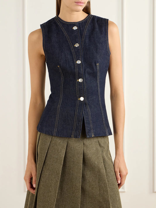 FRAME The Form Denim Vest