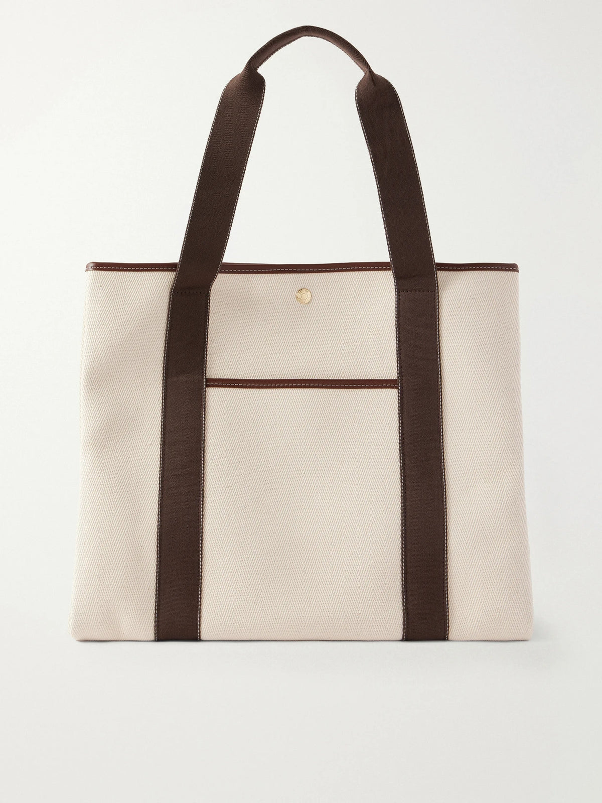 Traversée Large Leather And Webbing-trimmed Canvas Tote