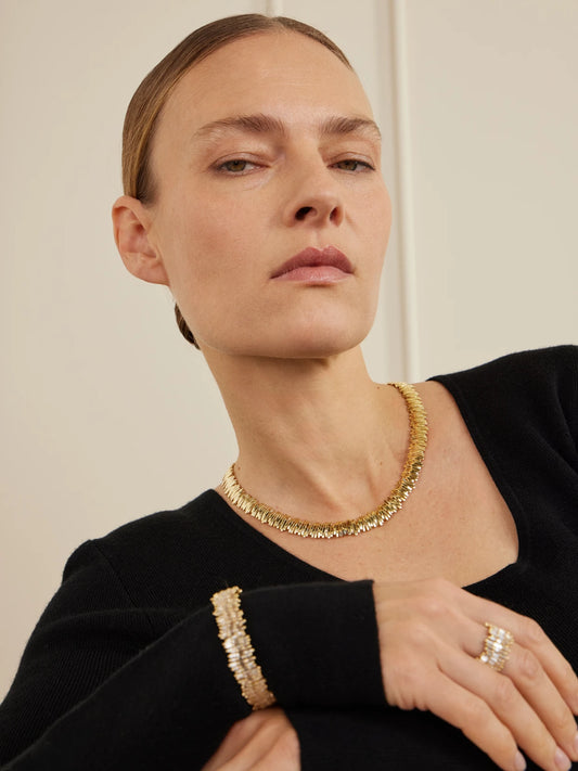 Image of Necklaces. Product name - 18-karat Gold Tennis Necklace in Multi colour by brand - Suzanne Kalan