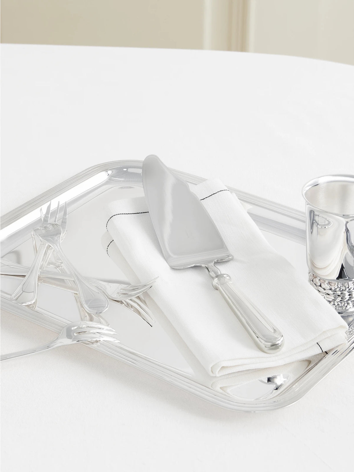 Image of Tableware. Product name - Set Of Silver-plated Cake Server And Dessert Forks in Multi colour by brand - Christofle