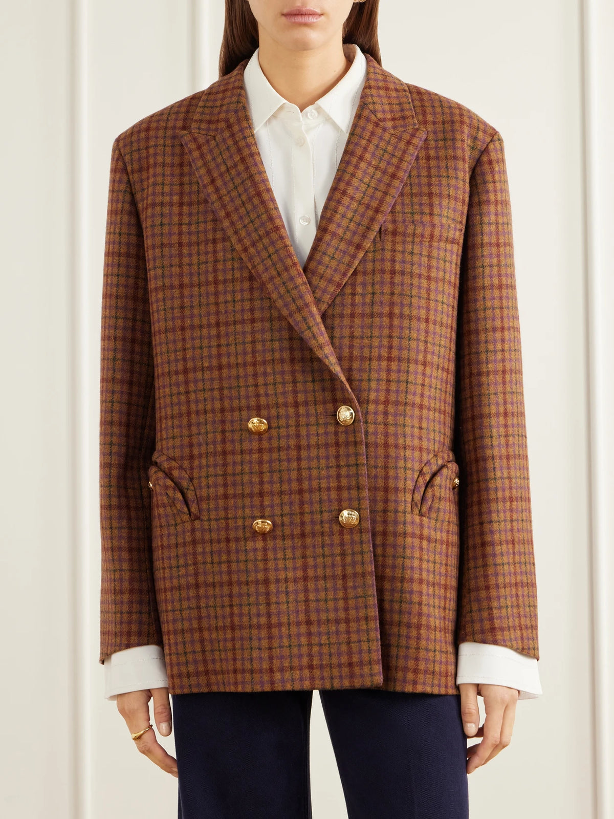 BLAZÉ Milano Nightbreak Checked Wool Blazer
