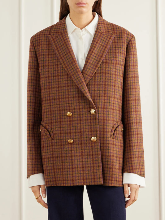 BLAZÉ Milano Nightbreak Checked Wool Blazer