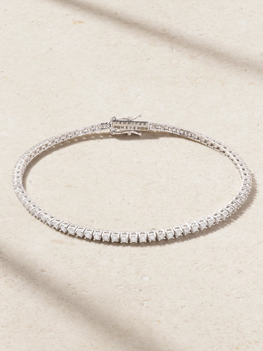 4-prong Small 18-karat White Gold Diamond Tennis Bracelet