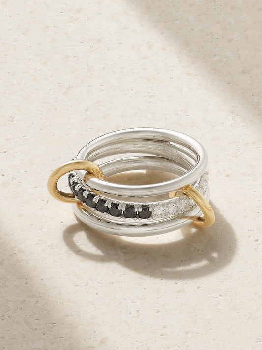 Petunia Eclipse Sterling Silver And 18-karat Gold Diamond Ring