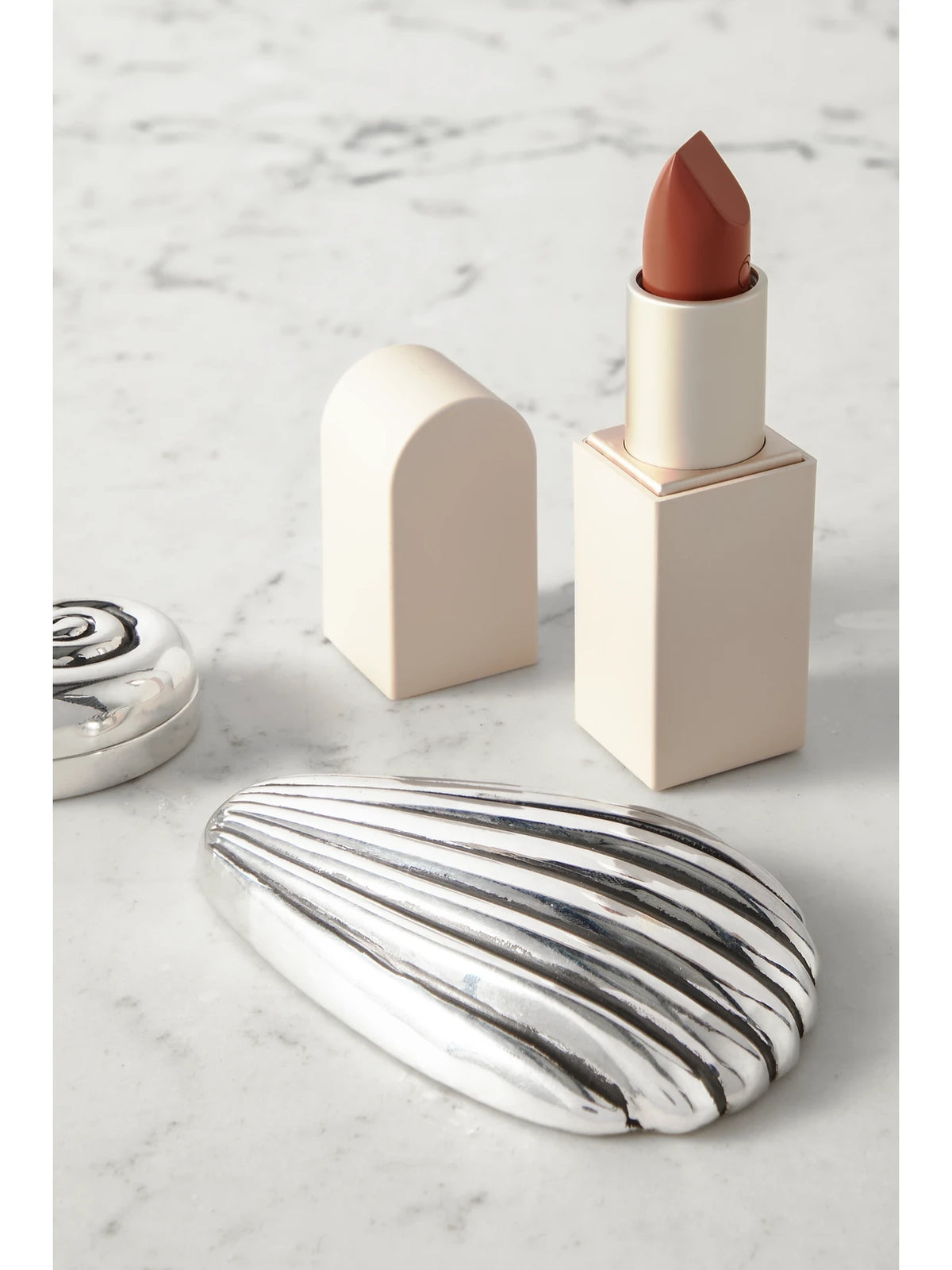 Image of Decor. Product name - + Net Sustain Coquille Silver Hand Mirror in Multi colour by brand - Sophie Buhai