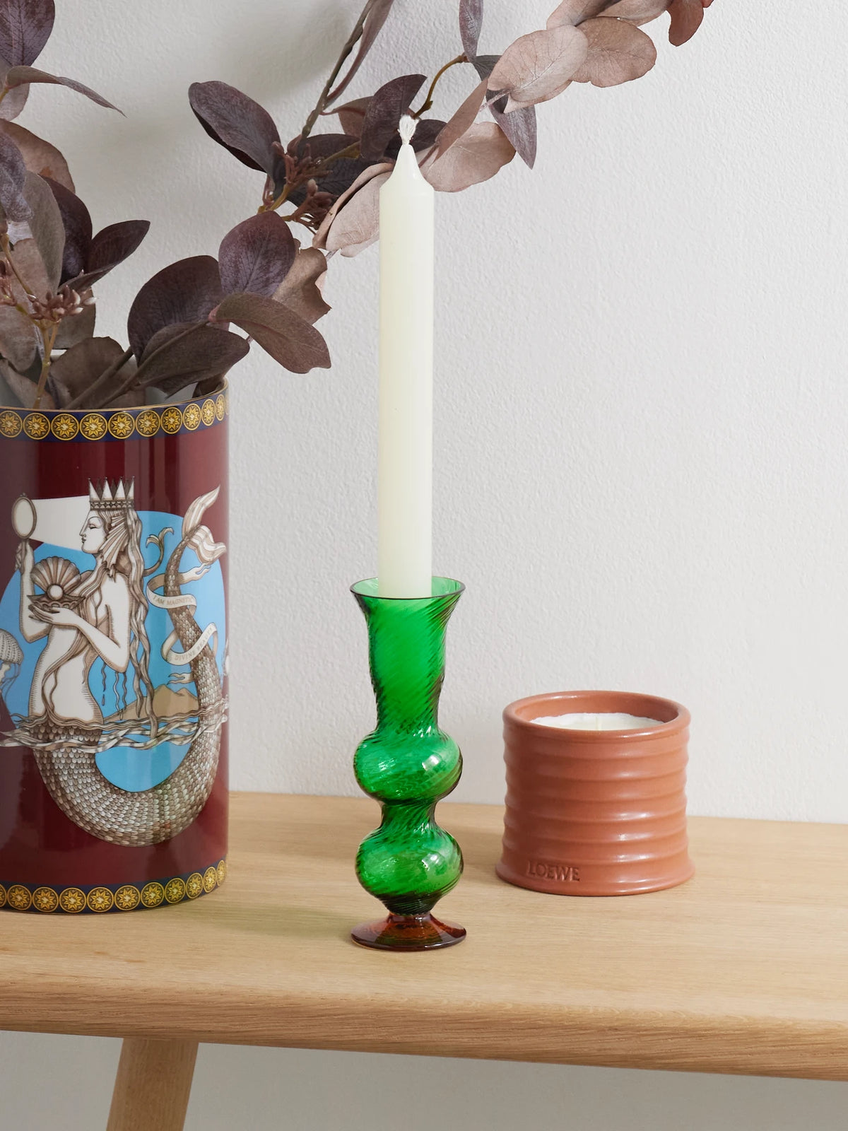 Image of Decor. Product name - Baby Bubble Murano Glass Candlestick in Yellow colour by brand - La DoubleJ