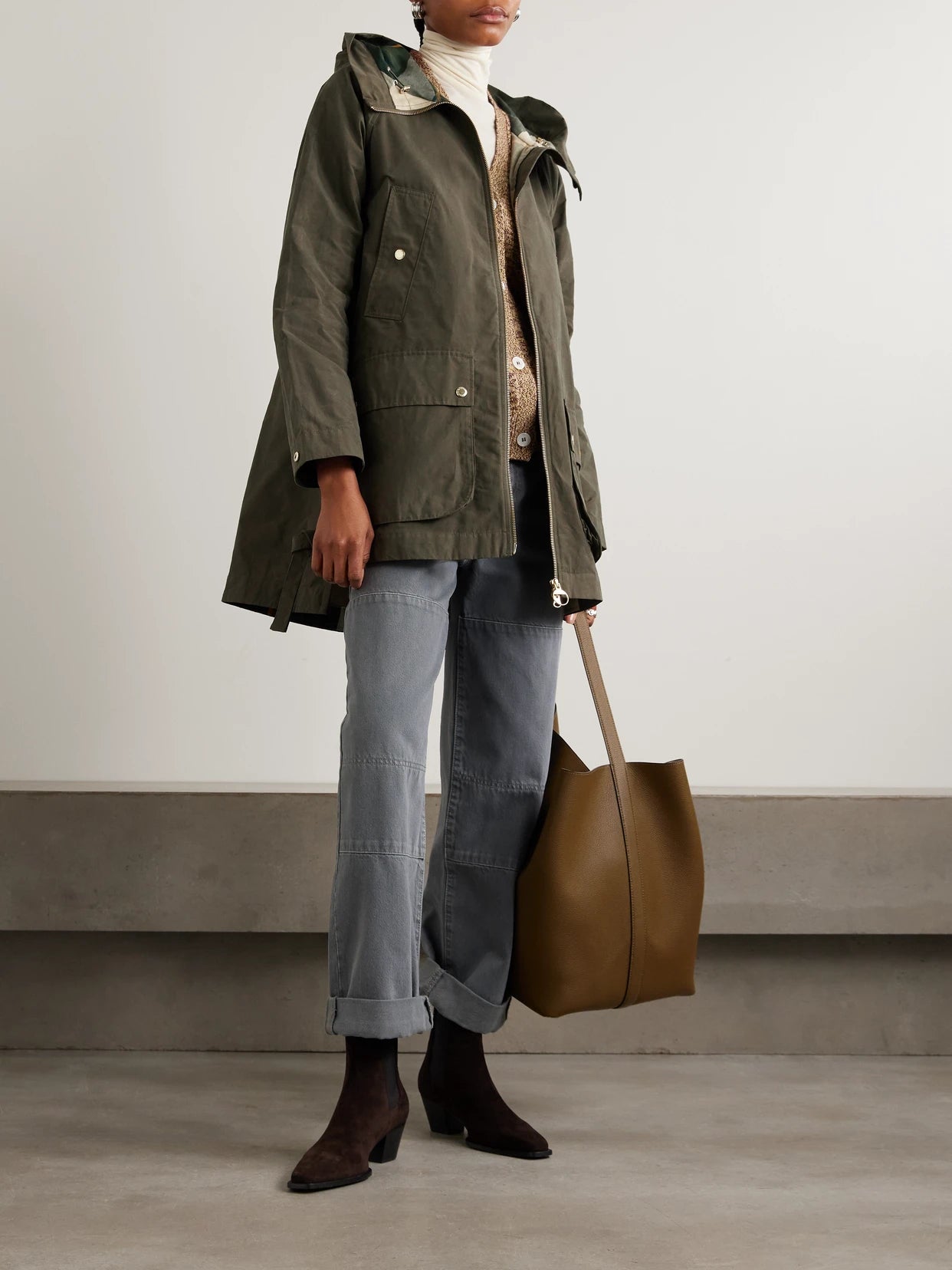 Image of Coats & Jackets. Product name - Middlemarch Hooded Cotton-blend Parka in Green colour by brand - Barbour