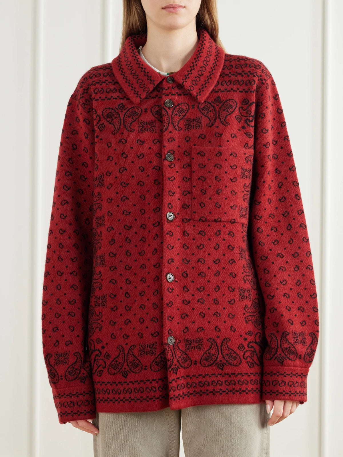 Guest In Residence Wild Rag Intarsia Cashmere Cardigan