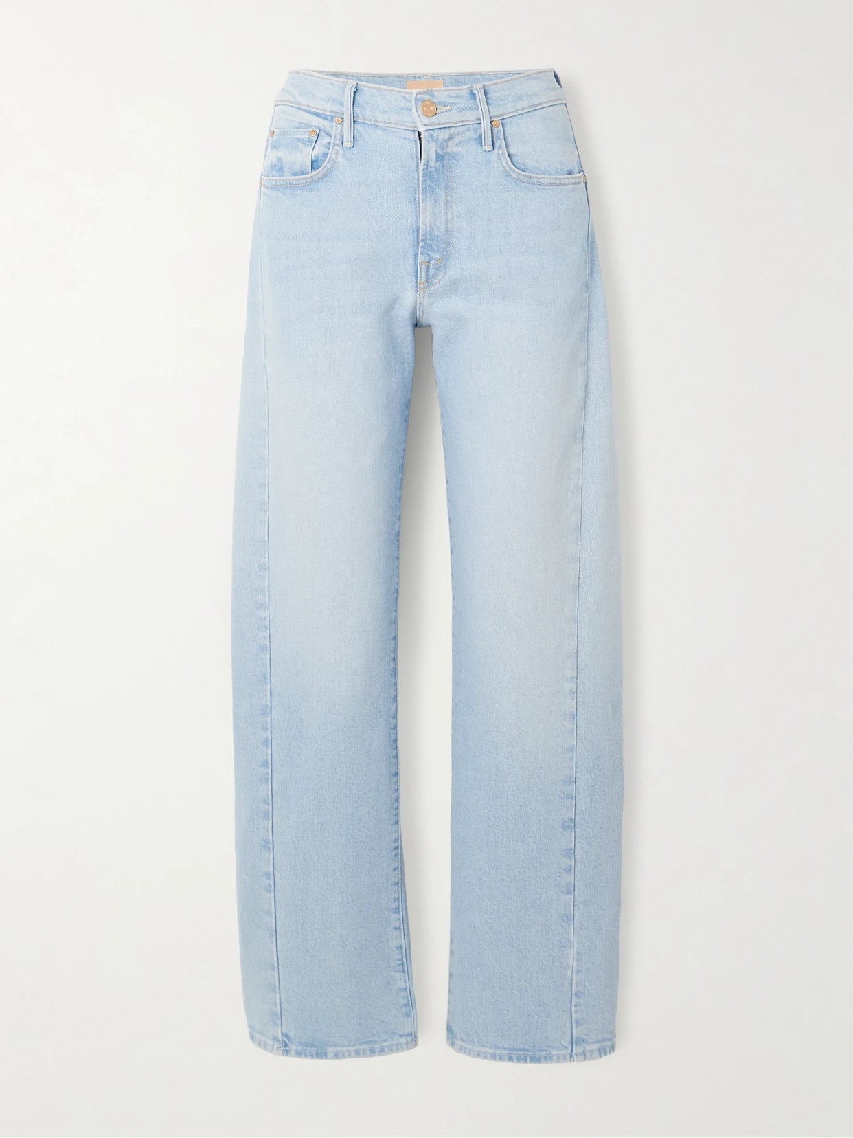 Image of Jeans. Product name - The Half-pipe Hover Mid-rise Wide-leg Jeans in Light denim colour by brand - Mother