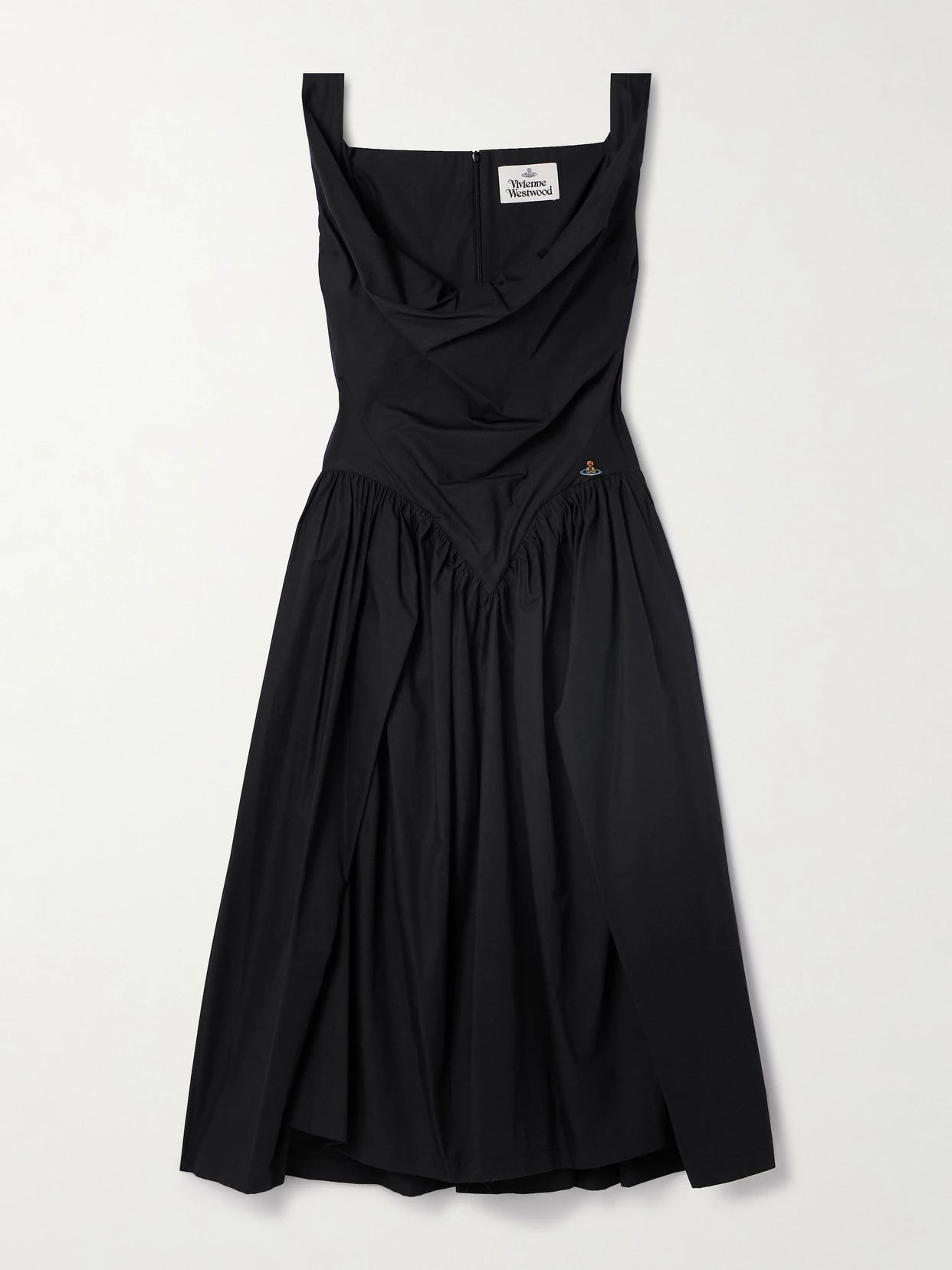 Sunday Gathered Cotton-poplin Midi Dress