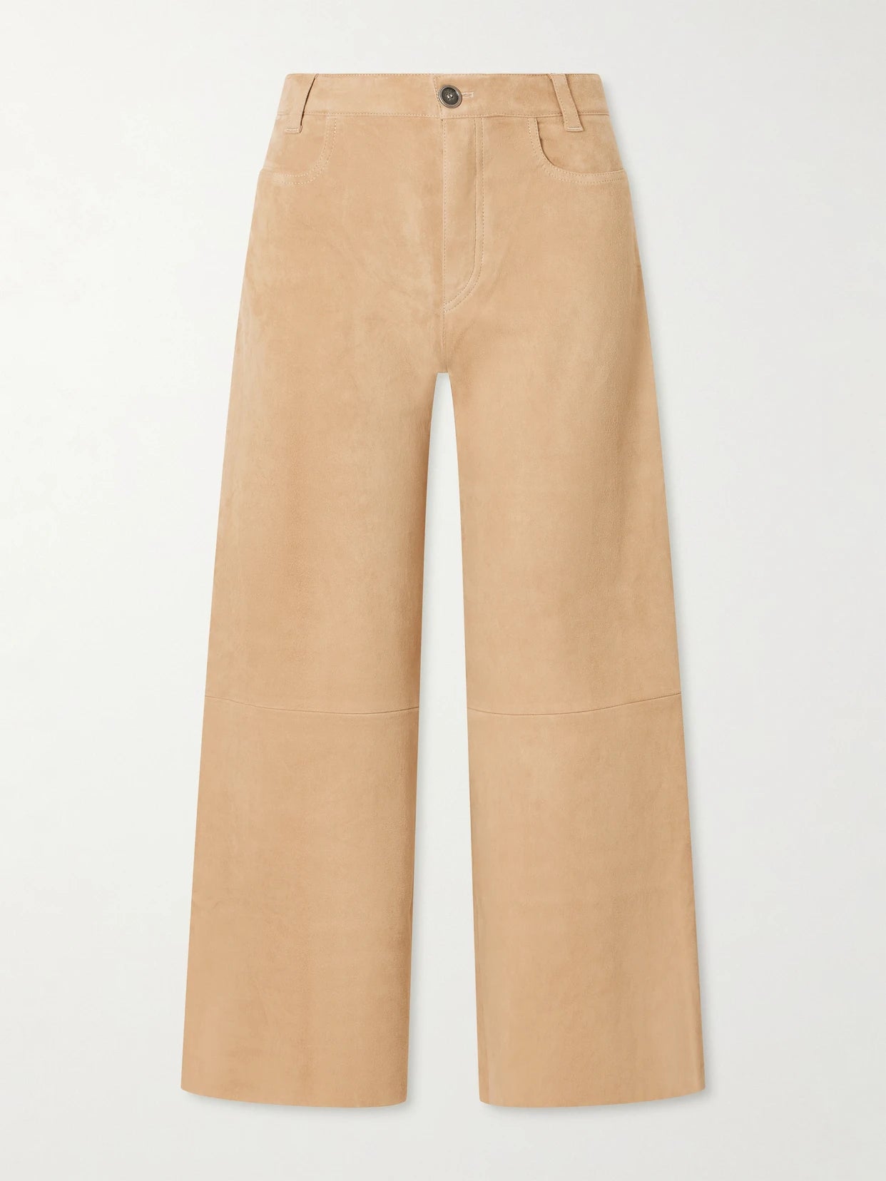 Lilou Cropped Suede Wide-leg Pants