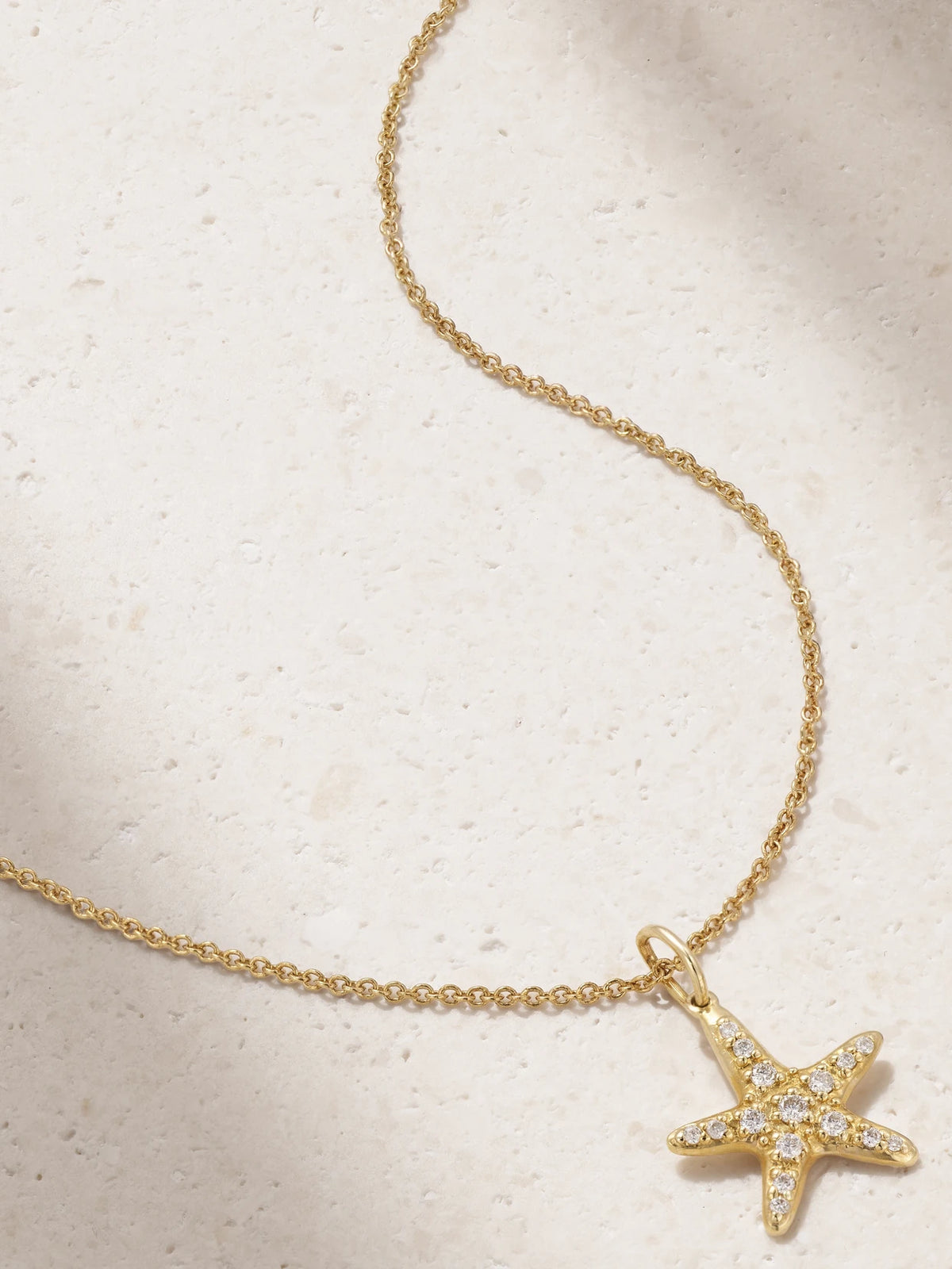 Starfish 14-karat Gold Diamond Necklace
