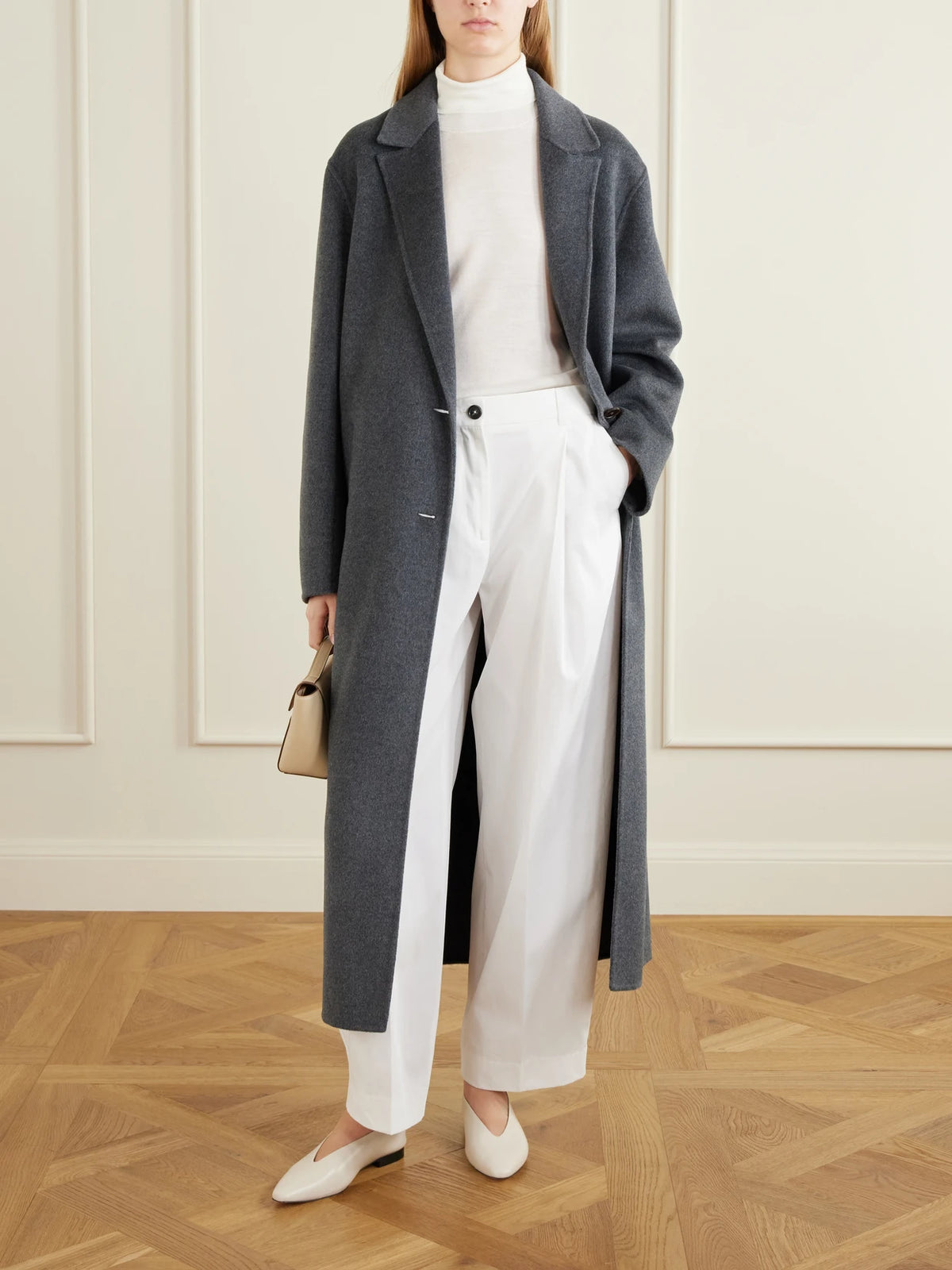 Image of Coats & Jackets. Product name - Wool And Cashmere-blend Coat in Gray colour by brand - RÓHE