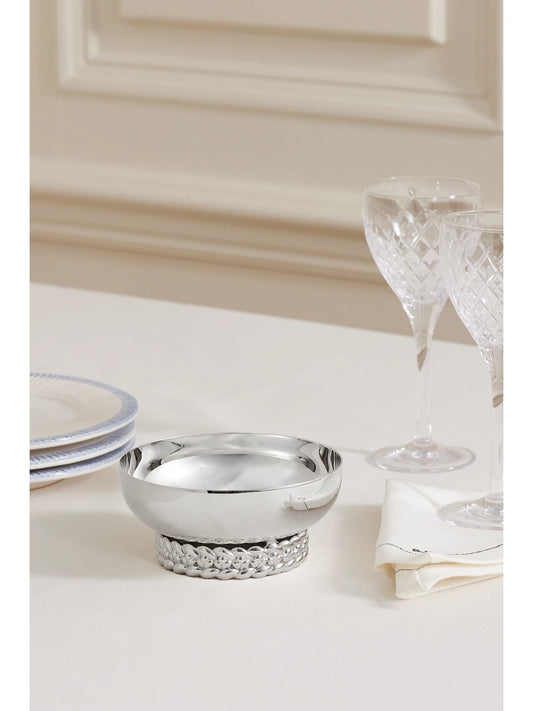 Image of Tableware. Product name - Babylone Small Silver-plated Bowl in Multi colour by brand - Christofle
