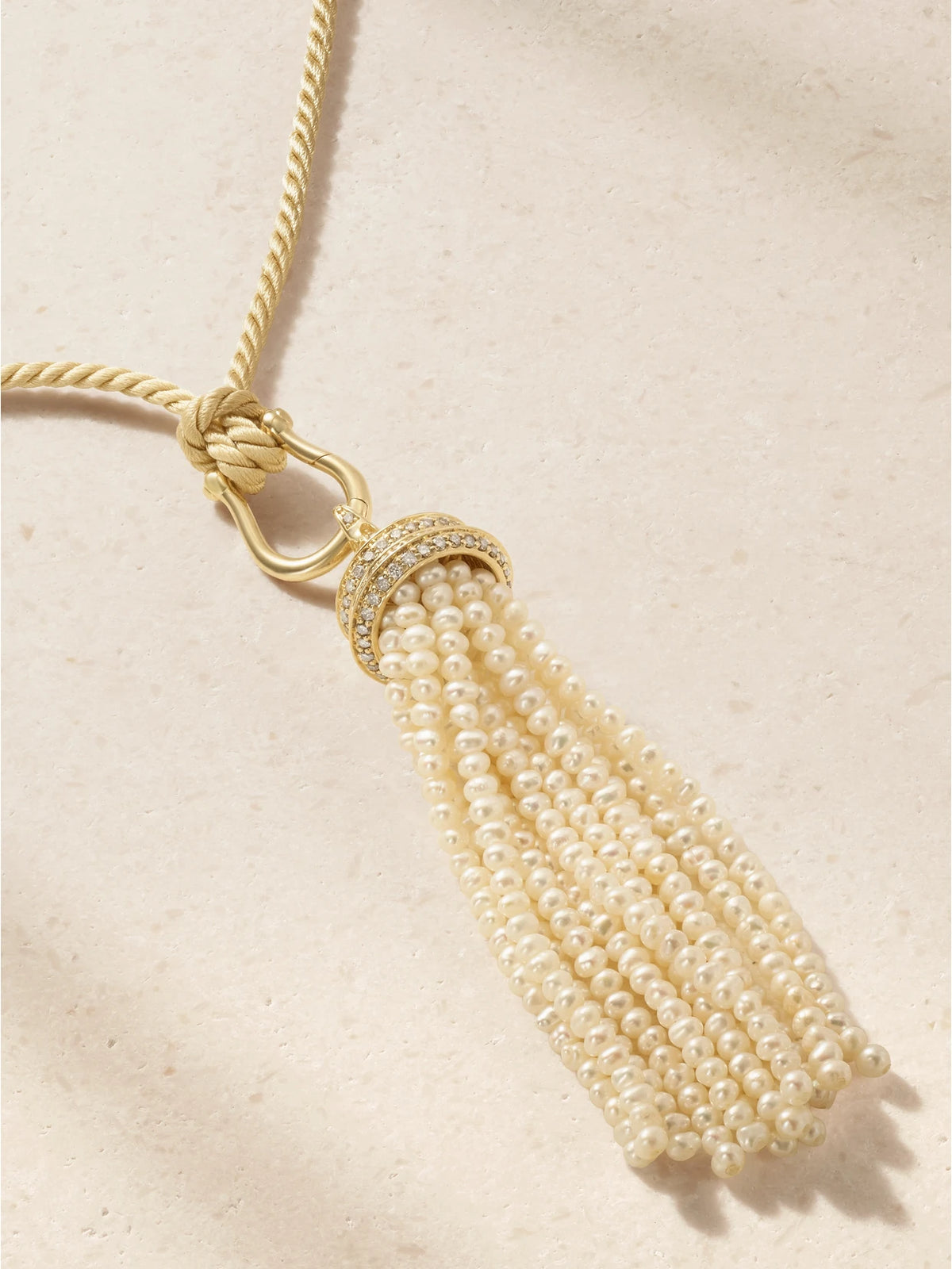 By Pariah Reverie Tassel 14-karat Recycled Gold, Diamond And Pearl Necklace