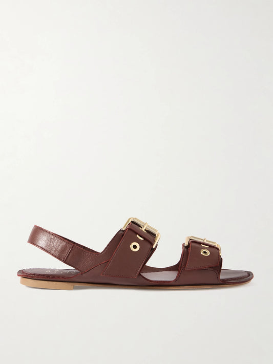 The Double Buckle Leather Sandals