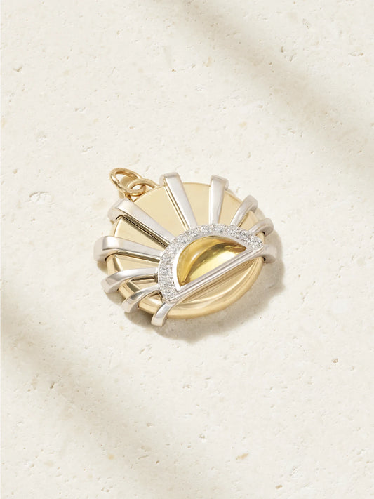 Sun Dawn 18-karat Gold, Citrine And Diamond Necklace