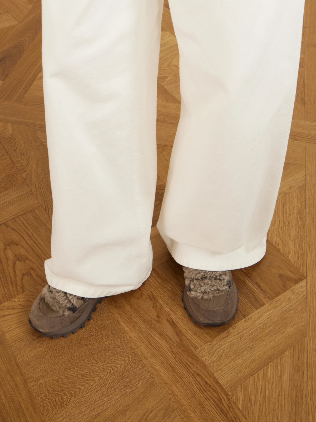 Bead-embellished Shearling-trimmed Suede Sneakers