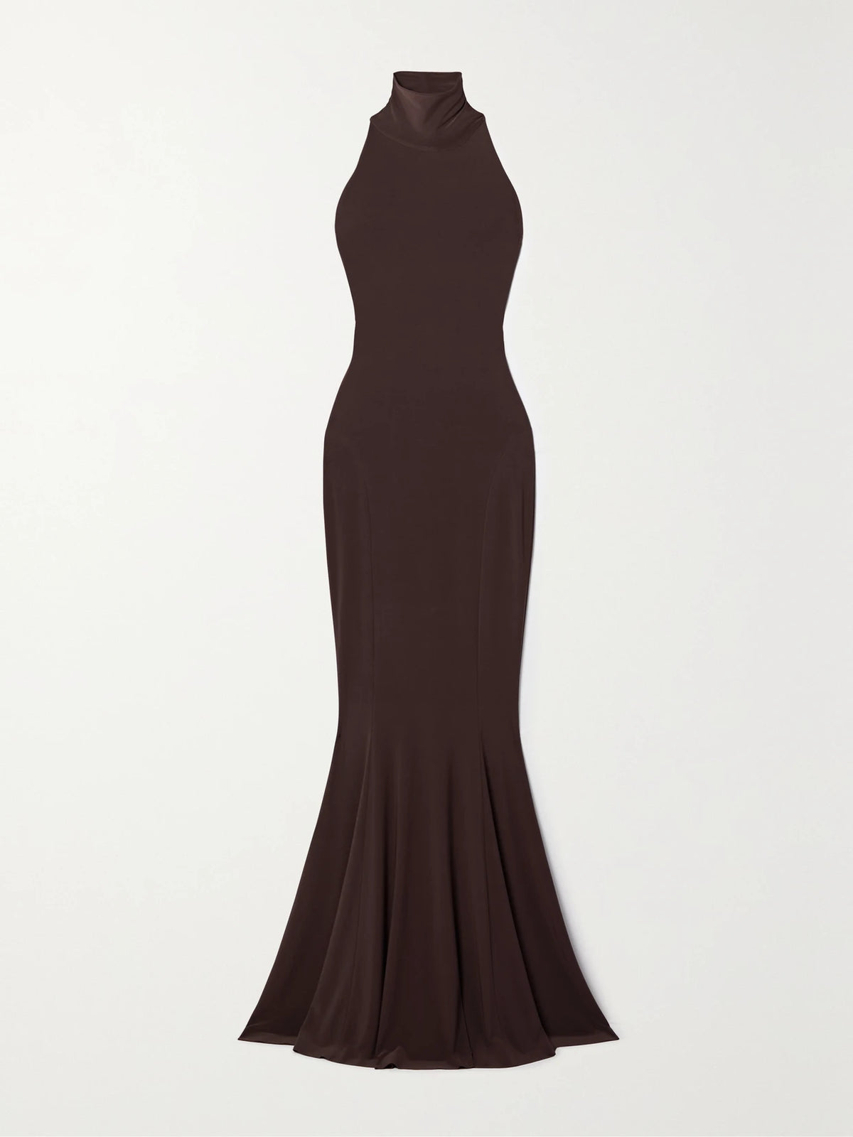 Stretch-jersey Turtleneck Gown
